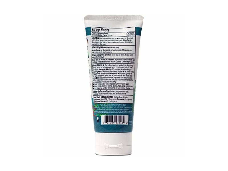 Badger Clear Zinc Sunscreen Cream SPF40, Reef Friendly, 2.9 fl oz / 87 ml