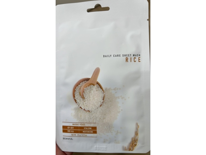 Eunyul Daily Care Sheet Mask, Rice, 0.77 fl oz/22 g