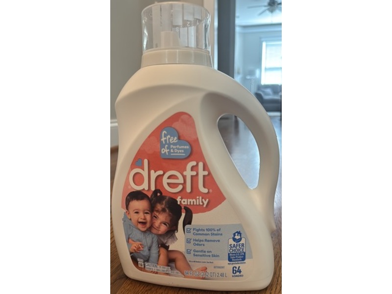 Dreft Family Liquid Laundry Detergent, 84 fl oz/2.48 L, 64 Loads