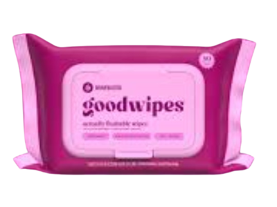 GoodWipes Actually Flushable Wipes, Rose Water, 50 Count