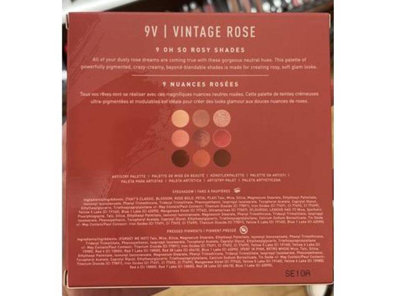 Morphe 9V Artistry Palette, Vintage Rose, 0.39 oz/11.1 g