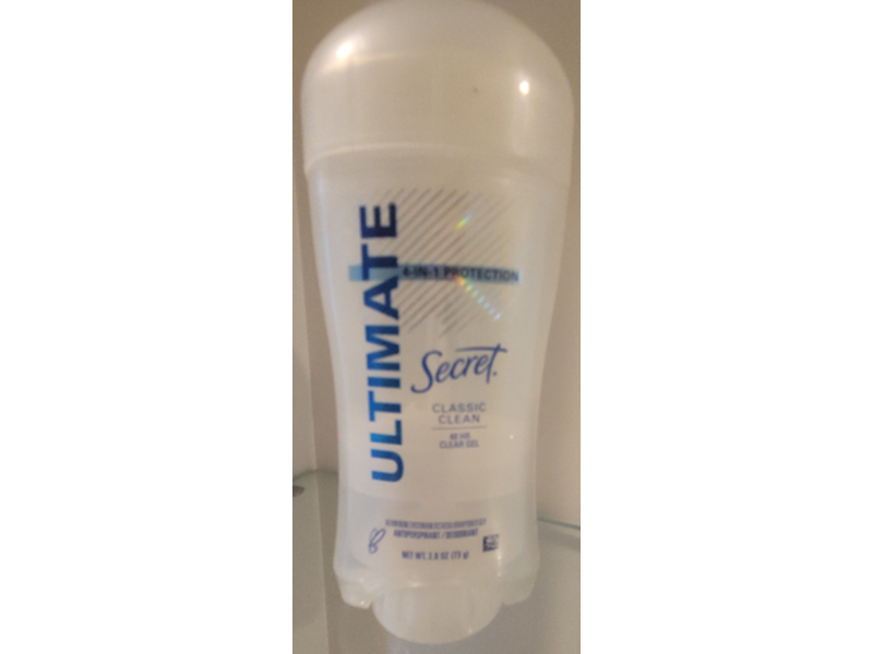 Secret Ultimate 4 In 1 Protection Antiperspirant Deodorant, Classic Clean, 2.6 oz/73 g