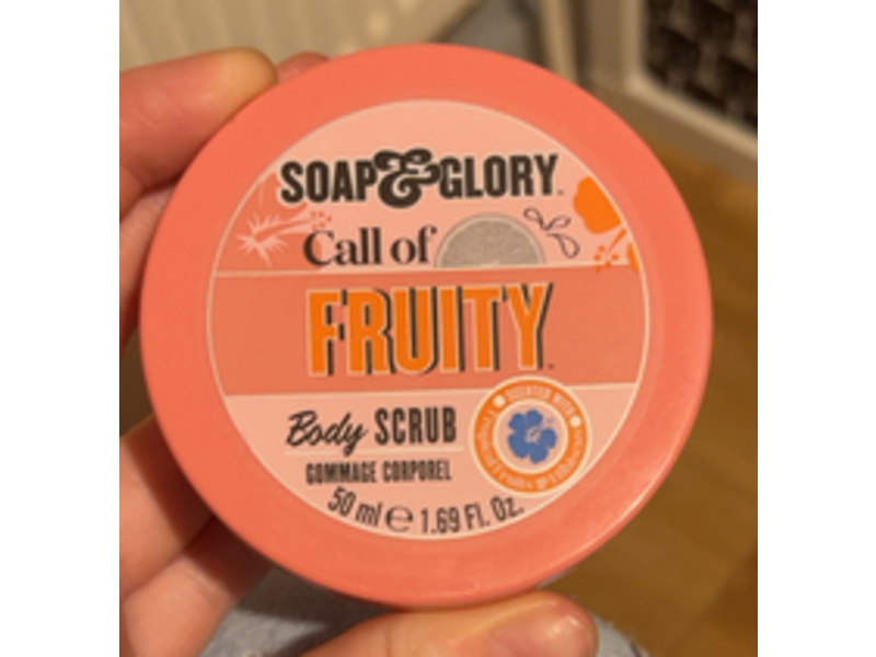 Soap & Glory Call Of Fruity Body Scrub, Tropical Fruits & Hibiscus, 1.69 fl oz/50 mL