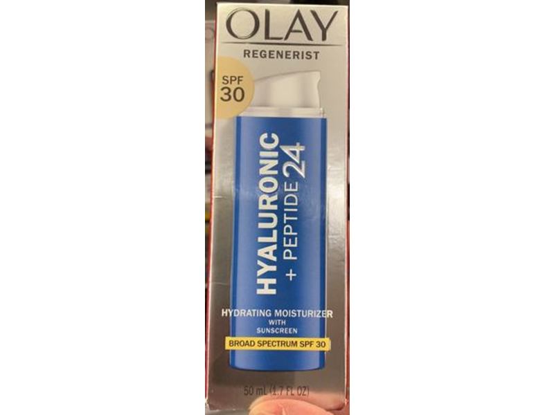 Olay Regenersit Hyaluronic + Peptide 24 Hydrating Moisturizer, SPF 30, 1.7 fl oz/50 mL