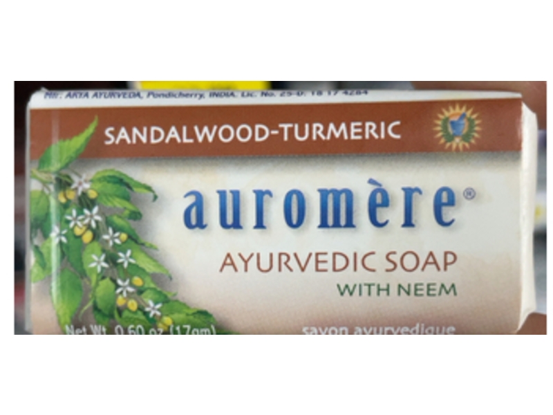 Auromere Sandalwood Turmeric Ayutvedic Soap, Neem, 0.60 oz/17 gm