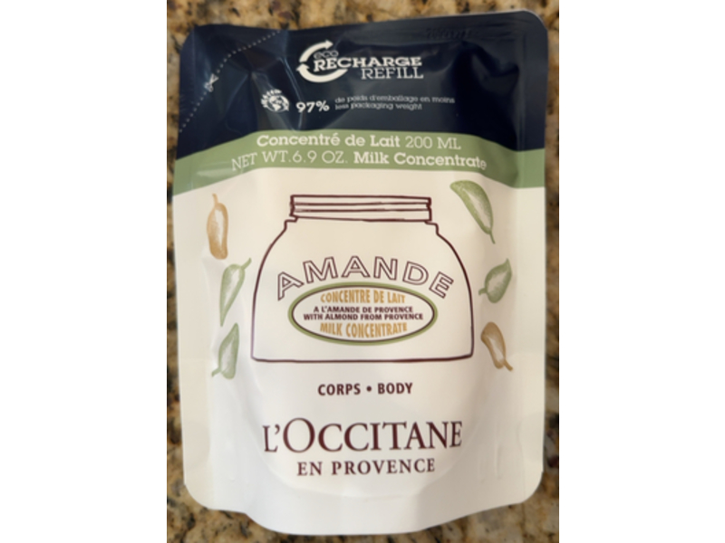 L'occitane Eco Refill Milk Concentrate, Almond, 6.9 fl oz/200 mL
