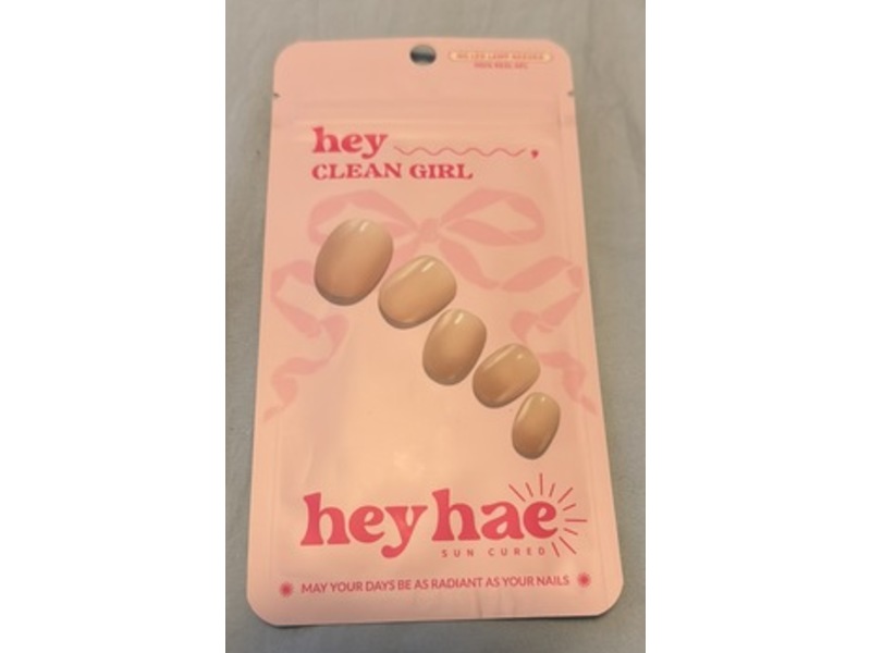 Hey hae Sun Cured Gel Nail Strips, Hey, Clean Girl, Count 28