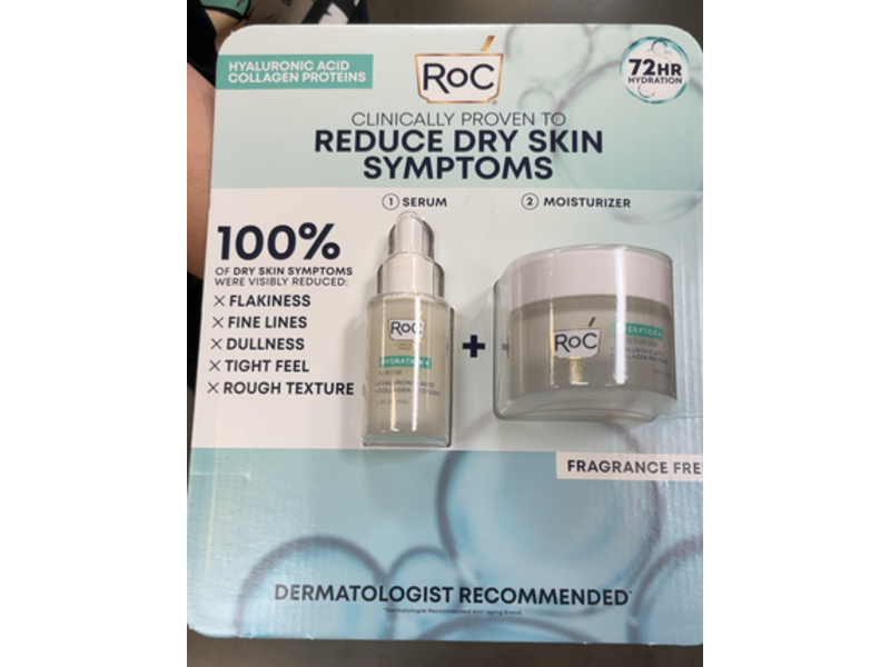 Roc Hydration Serum + Moisturizer Duo, Hyaluronic Acid & Collagen Proteins, 1.0 fl oz/30 mL + 1.7 oz/48 g