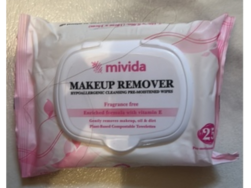 Mivida Makeup Remover Wipes, 25 Count