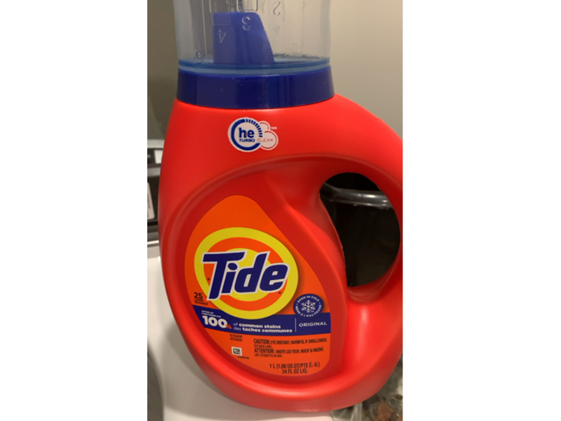 Tide Liquid Laundry Detergent, Original, 25 loads, 34 fl oz/1 L