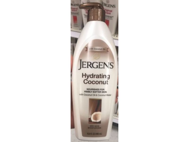 Jergens Hydrating Coconut Moisturizer, Dry Skin, 16.8 fl oz / 496 mL