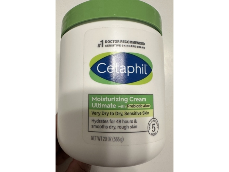 Cetaphil Ultimate Moisturizing Cream, Prebiotic Aloe, 20 oz/566 g
