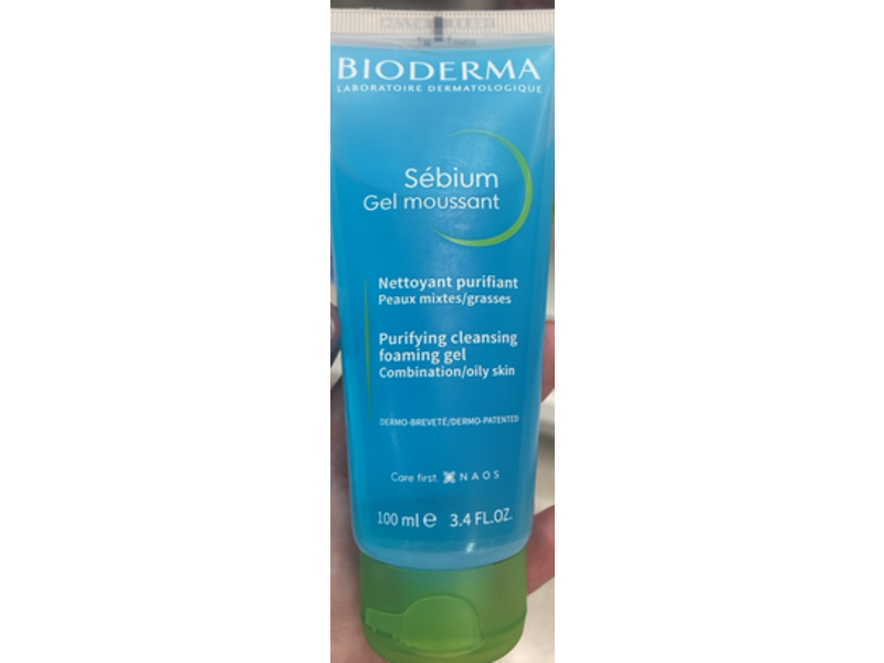 Bioderma Purifying Cleansing Foaming Gel Tube, 3.3 fl oz/ 100 mL