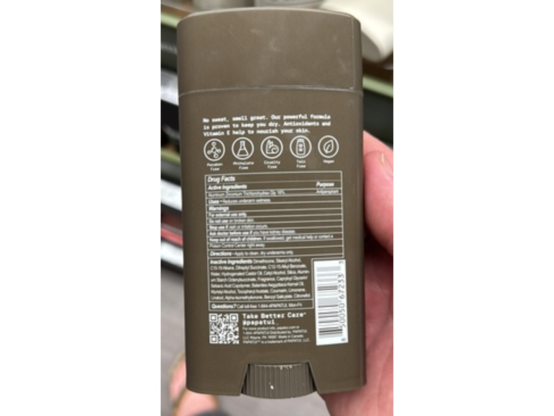 Papatui Antiperspirant Deodorant, Cedar Sport, 2.6 oz/73 g