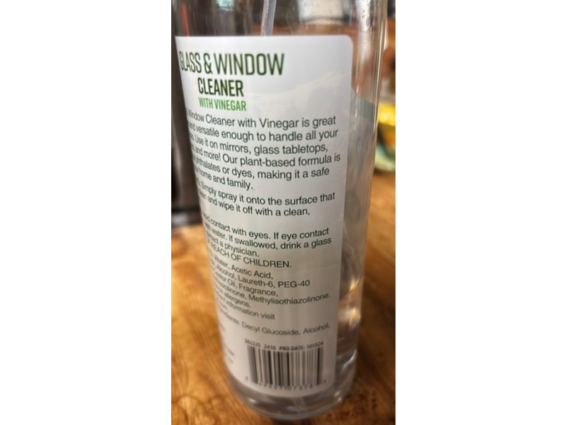 Homebright Glass & Window Cleaner, Vinegar, 16.9 fl oz/500 mL