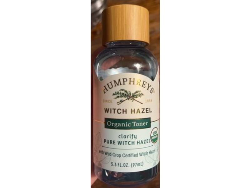 Humphreys Organic Toner, Wild Crop Certified Witch Hazel, 3.3 fl oz/97 mL