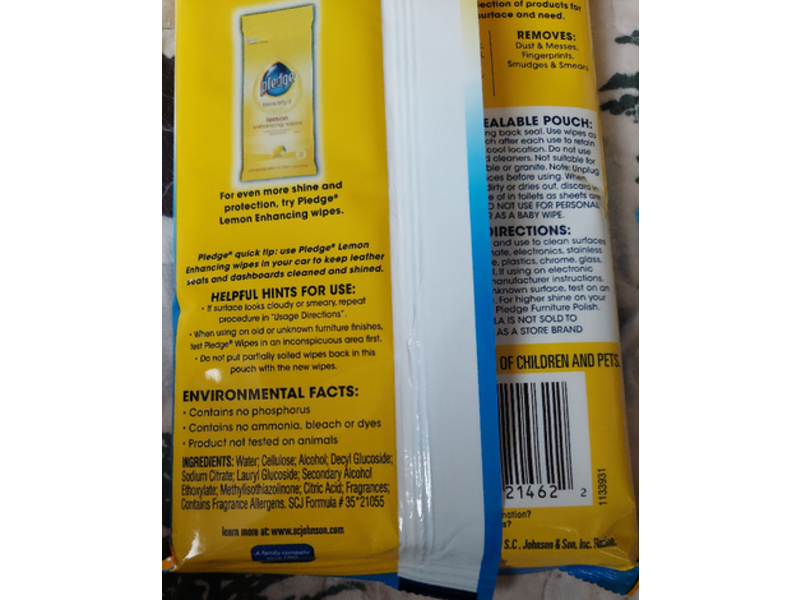 Pledge Clean It Multisurface Wipes, Citrus