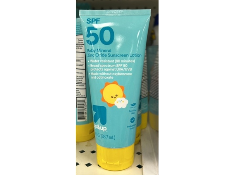 Up&Up Baby Mineral Sunscreen Lotion, SPF 50, 3 fl oz/88.7 mL