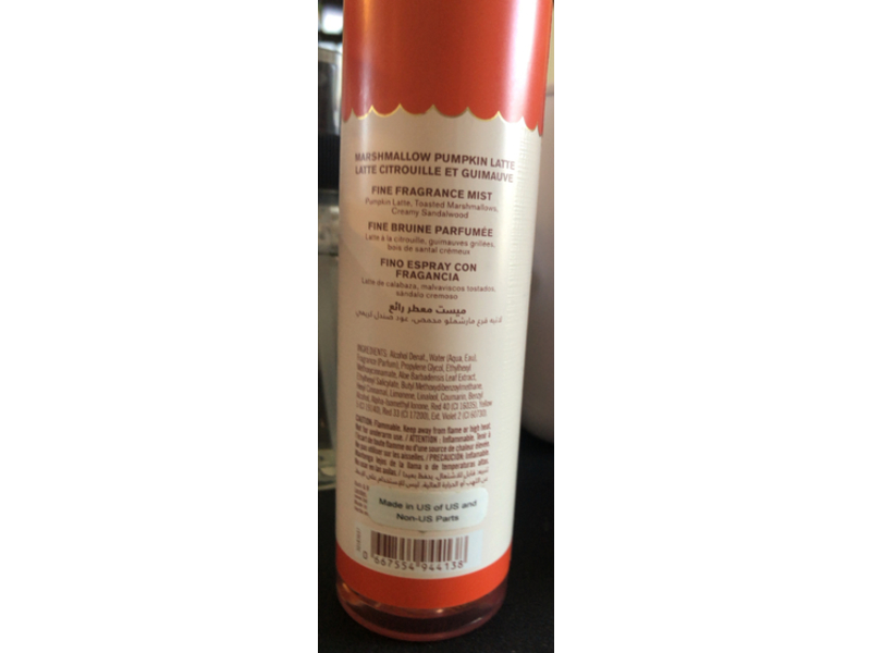 Bath & Body Works Fine Fragrance Mist, Marshmallow Pumpkin Latte,8 fl oz/236 mL