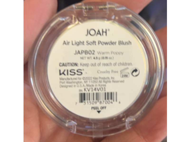 Joah Air Light Soft Powder Blush, Warm Poppy, 0.15 oz/4.5 g