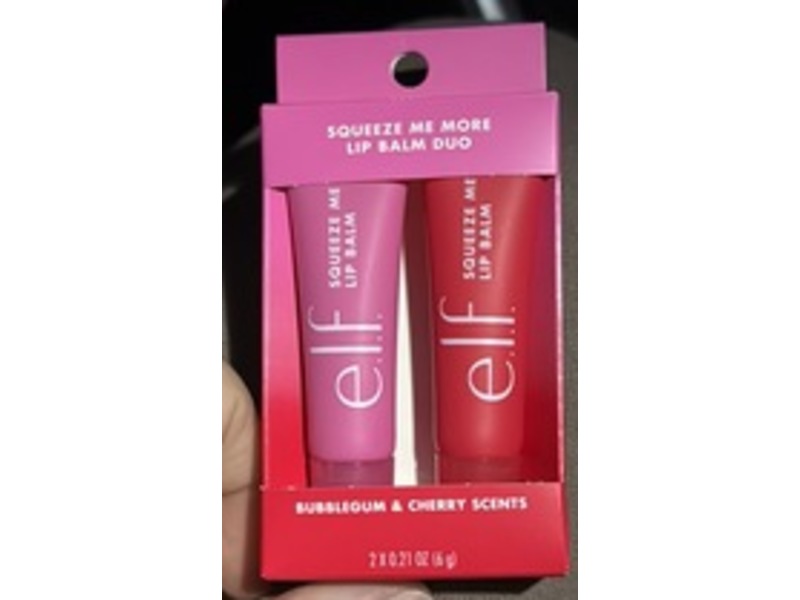 E.l.f. Cosmetics Squeeze Me More Lip Balm Duo, Bubblegum & Cherry Scents, 0.21 fl oz/6 g