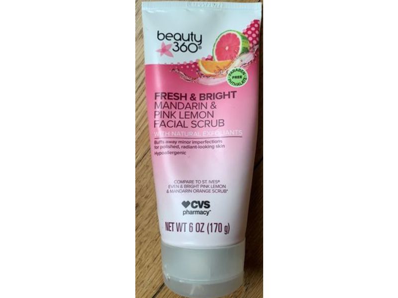 CVS Pharmacy Beauty 360 Fresh & Bright Facial Scrub, Mandarin & Pink Lemon, 6 oz/170 g