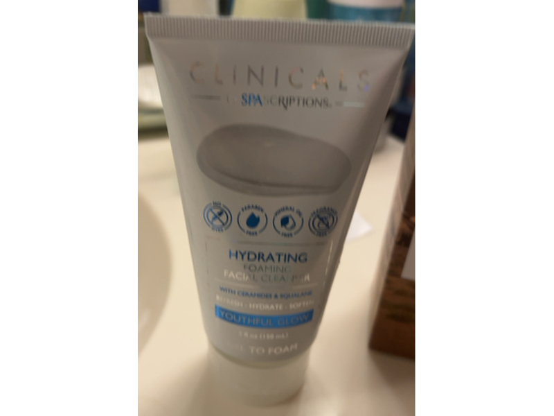 Spascriptions Hydrating Foaming Facial Cleanser, Ceramides & Squalene, 5 fl oz/150 mL