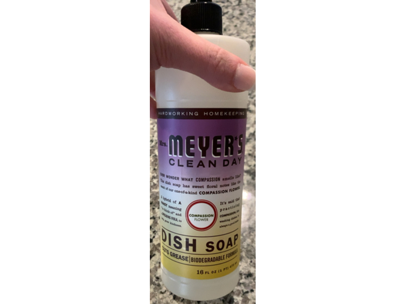 Mrs. Meyer's Clean Day Dish Soap, Compassion Flower, 16 fl oz/473 mL