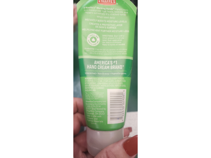 O'Keeffe's Working Hands Cream, 3 oz/85 g