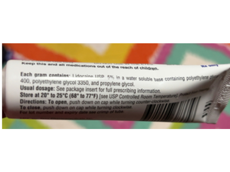 Lidocaine Ointment, 5%, 1.1/2 oz/35.44 g, GSMS (Rx)