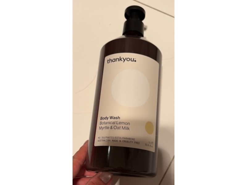 Thankyou. Body Wash, Botanical Lemon Myrtle & Oat Milk, 33.8 fl oz/1 L