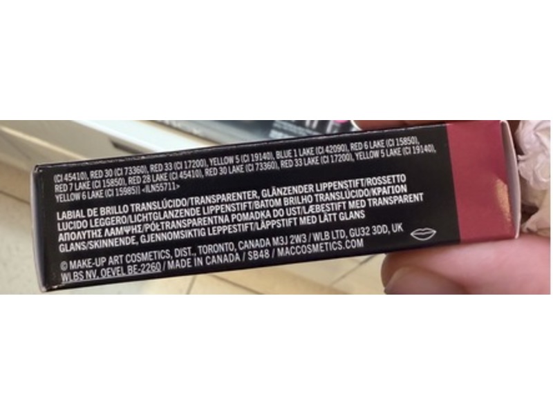 MAC Lusterglass Sheer-Shine Lipstick, Beam There, Done That, 0.12 oz/3.5 g