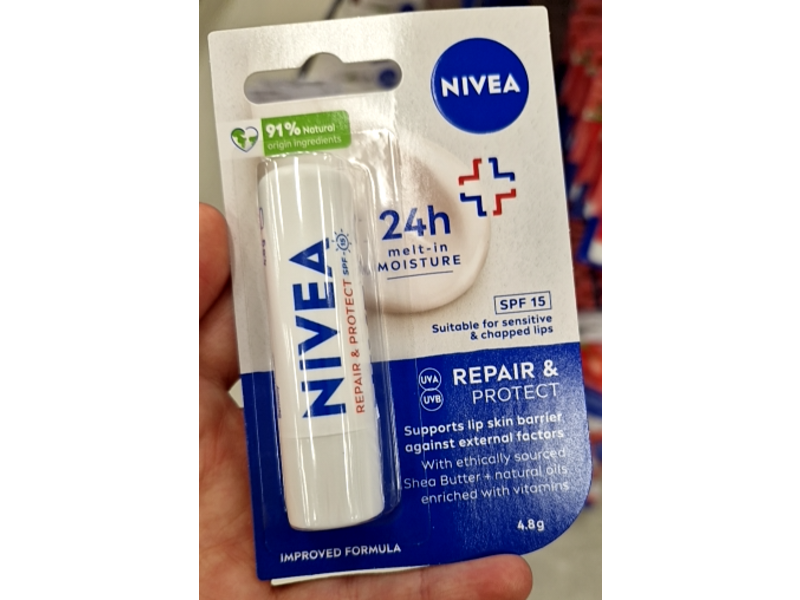 Nivea Repair & Protection Lip Balm, SPF 15, 4.8 g