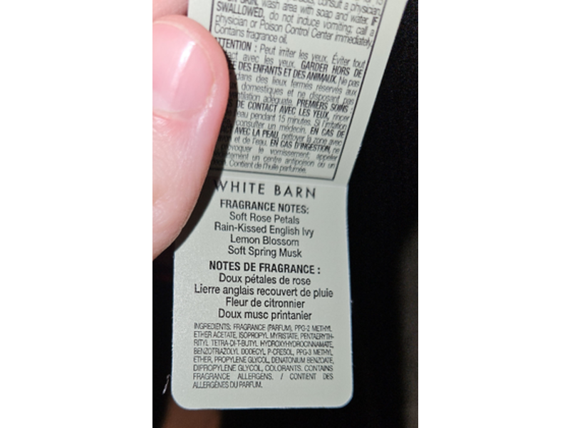 White Barn Wallflowers Home Fragrance Refill, Rose Water & Ivy, 0.8 fl oz/24 mL