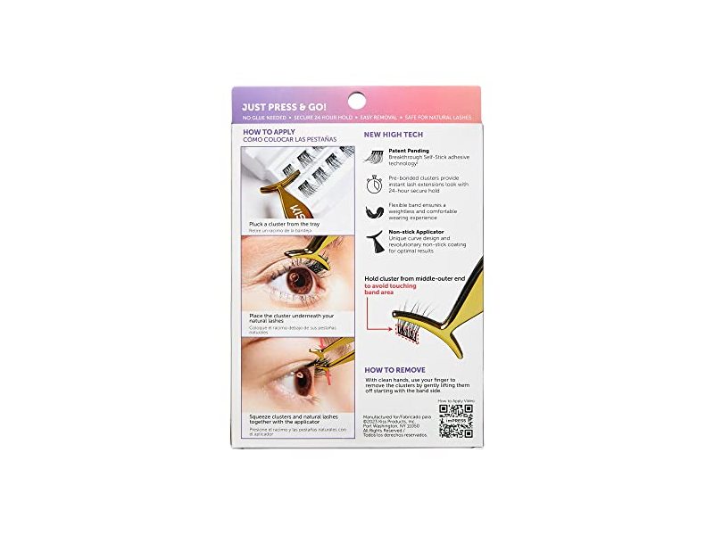 KISS imPRESS Press-On Falsies Eyelash Clusters Kit, Natural, Black, 20 Clusters