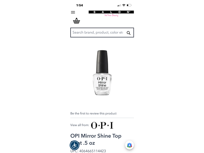 O.P.I Mirror Shine High-Shine Top Coat, 0.5 oz/15 mL