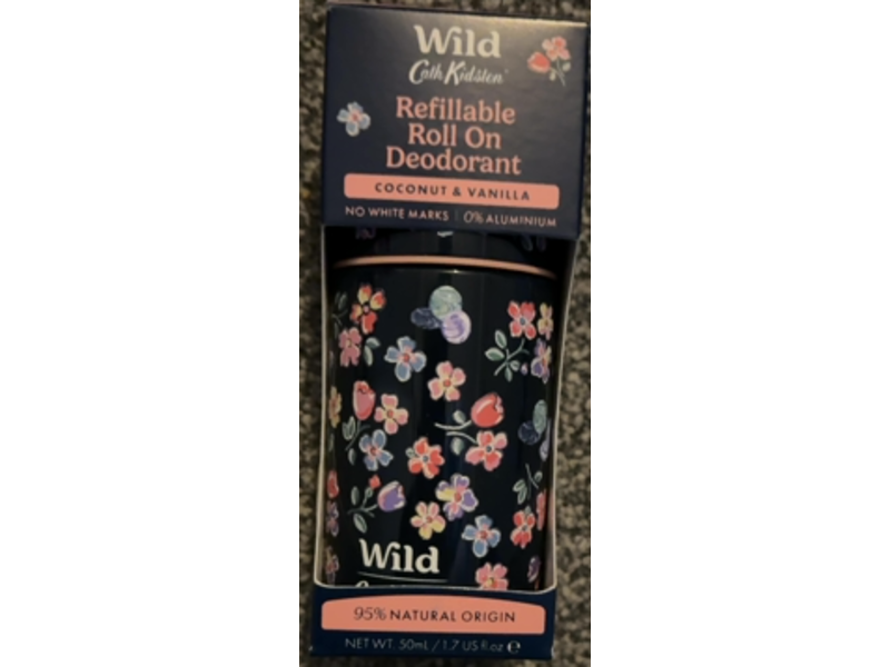 Wild Refillable Roll On Deodorant, Coconut & Vanilla, 1.7 fl oz/50 mL