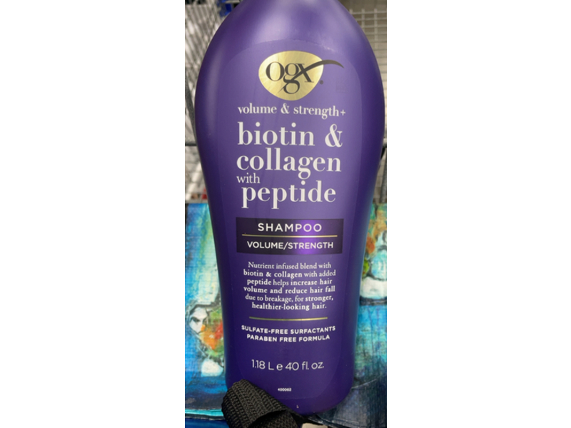 Ogx Volume & Strength Shampoo, Biotin + Collagen + Peptide, 40 fl oz/1.18 L