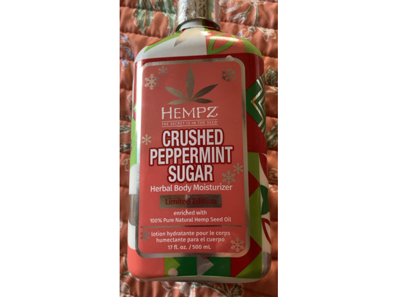 Hempz Herbal Body Moisturizer Lotion, Crushed Peppermint Sugar, 17 fl oz/500 mL