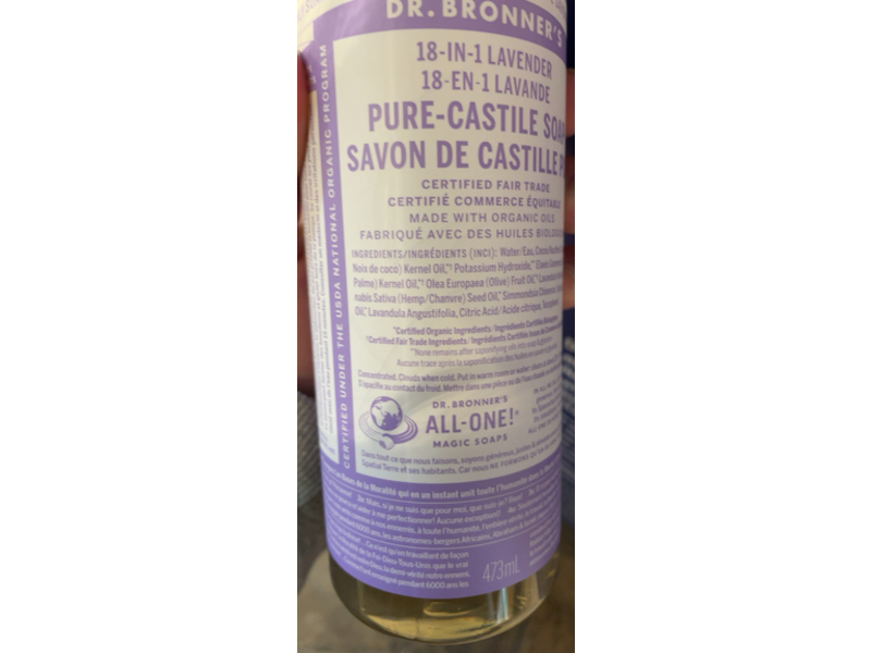 Dr Bronner's Pure - Castile Soap, 18 - In - 1 Lavender, 473 mL