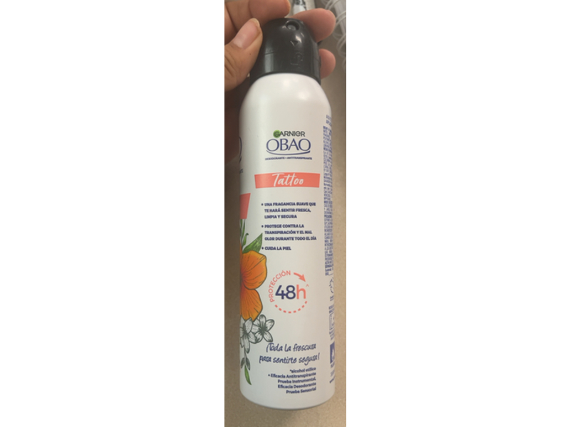 Garnier Obao Deodorant Spray, Tattoo Fresh, 150 mL