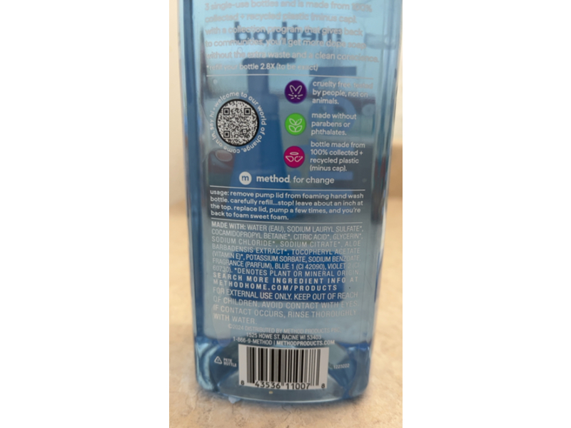 Method Foaming Hand Wash Refill, Sea Minerals, 28 oz/828 mL