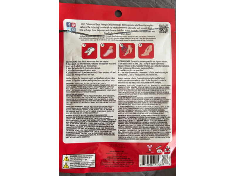 Onyx Professional Callus Removing Booties, 2.03 fl oz/60 mL, Pack Of 2