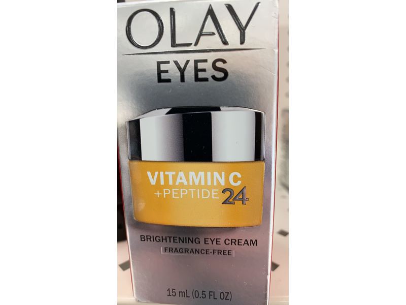 Olay Brightening Eye Cream, Vitamin C + Peptide24, Fragrance-Free, 0.5 fl oz/15 mL