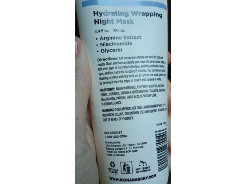Skinanarchy Hydrating Wrapping Night Mask, 3.4 fl oz/100 mL