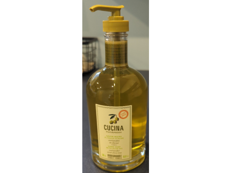 Cucina Fruits & Passion Hand Soap, Coriander & Olive Tree, 16.9 fl oz/500 mL