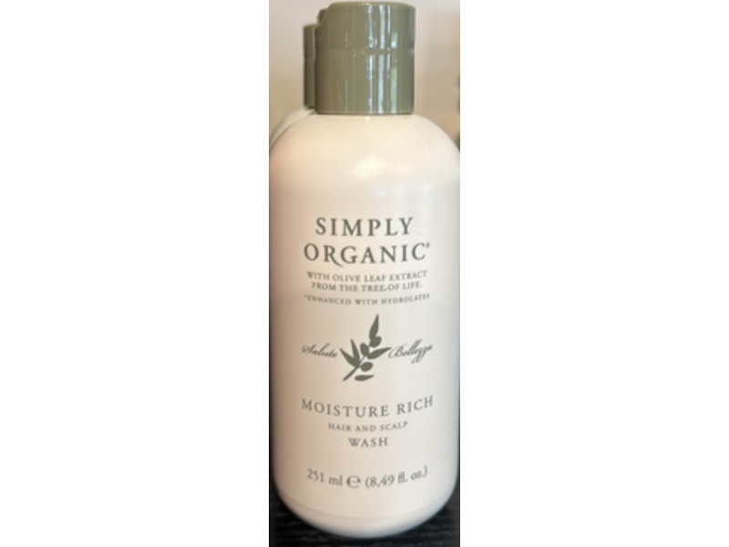 Simply Organic Moisture Rich Hair & Scalp Wash, Olive Leaf Extract, 8.49 fl oz/251 mL