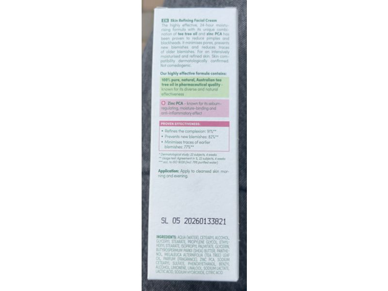 Alkmene Skin Refining Facial Cream, My Tea Tree Oil + Zinc Pca