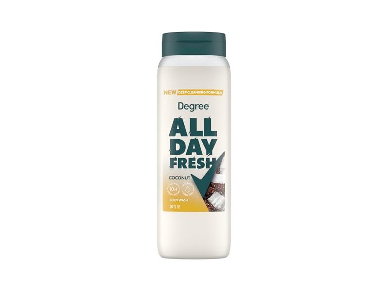 Degree All Day Fresh Body Wash, Coconut, 20 fl oz