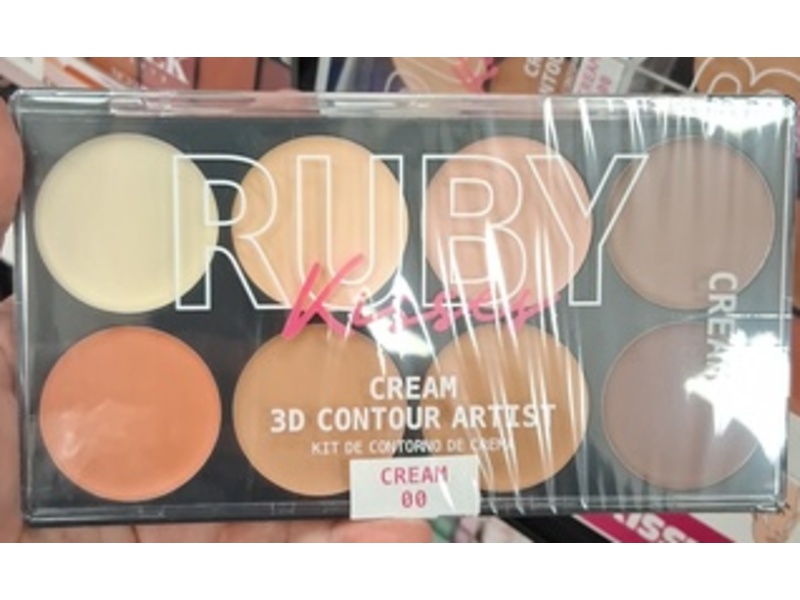 Ruby Kisses 3D Face Creator Cream Foundation & Concealer Palette, Cream 00, 0.1 fl oz/2.8 g
